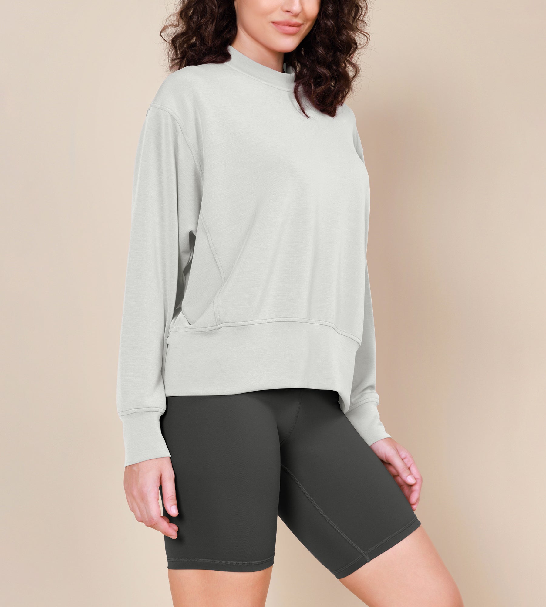 Modal Soft Long Sleeve Oversized Sweatshirts - ododos