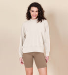 Modal Soft Long Sleeve Oversized Sweatshirts Ivory - ododos