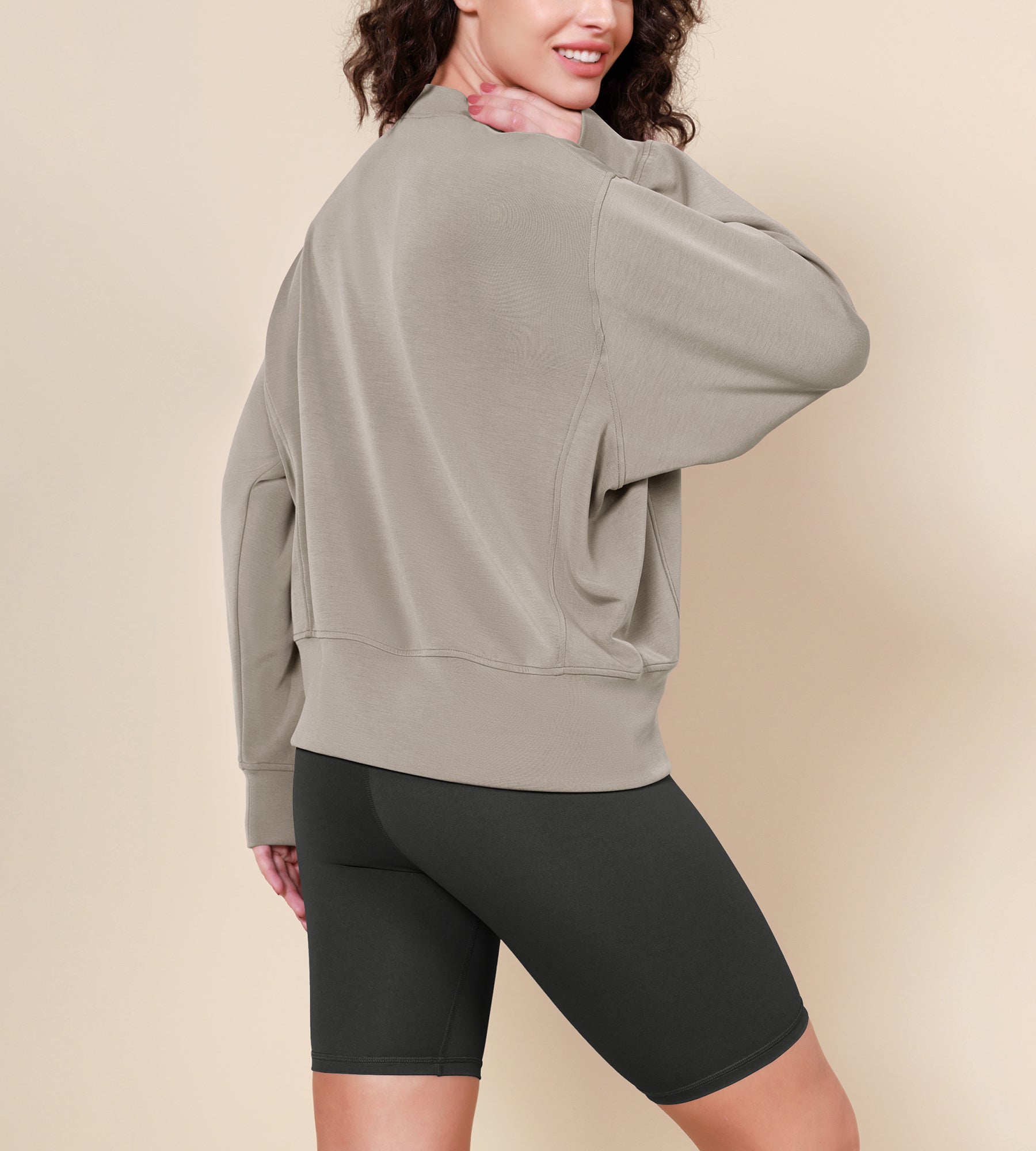 Modal Soft Long Sleeve Oversized Sweatshirts - ododos