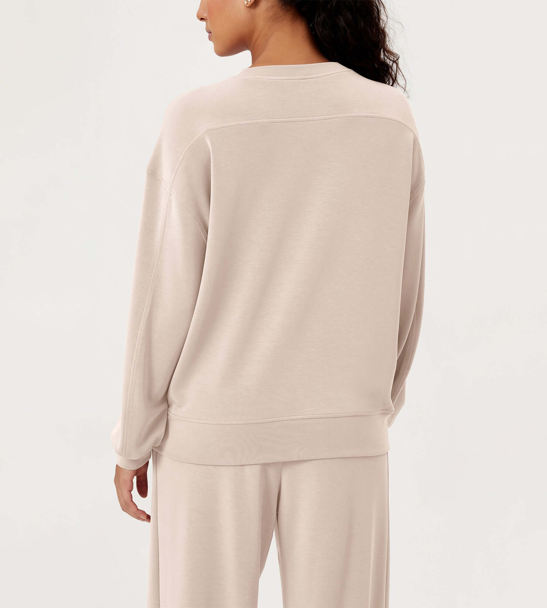 Modal Soft Oversized Crew Neck Sweatshirts - ododos