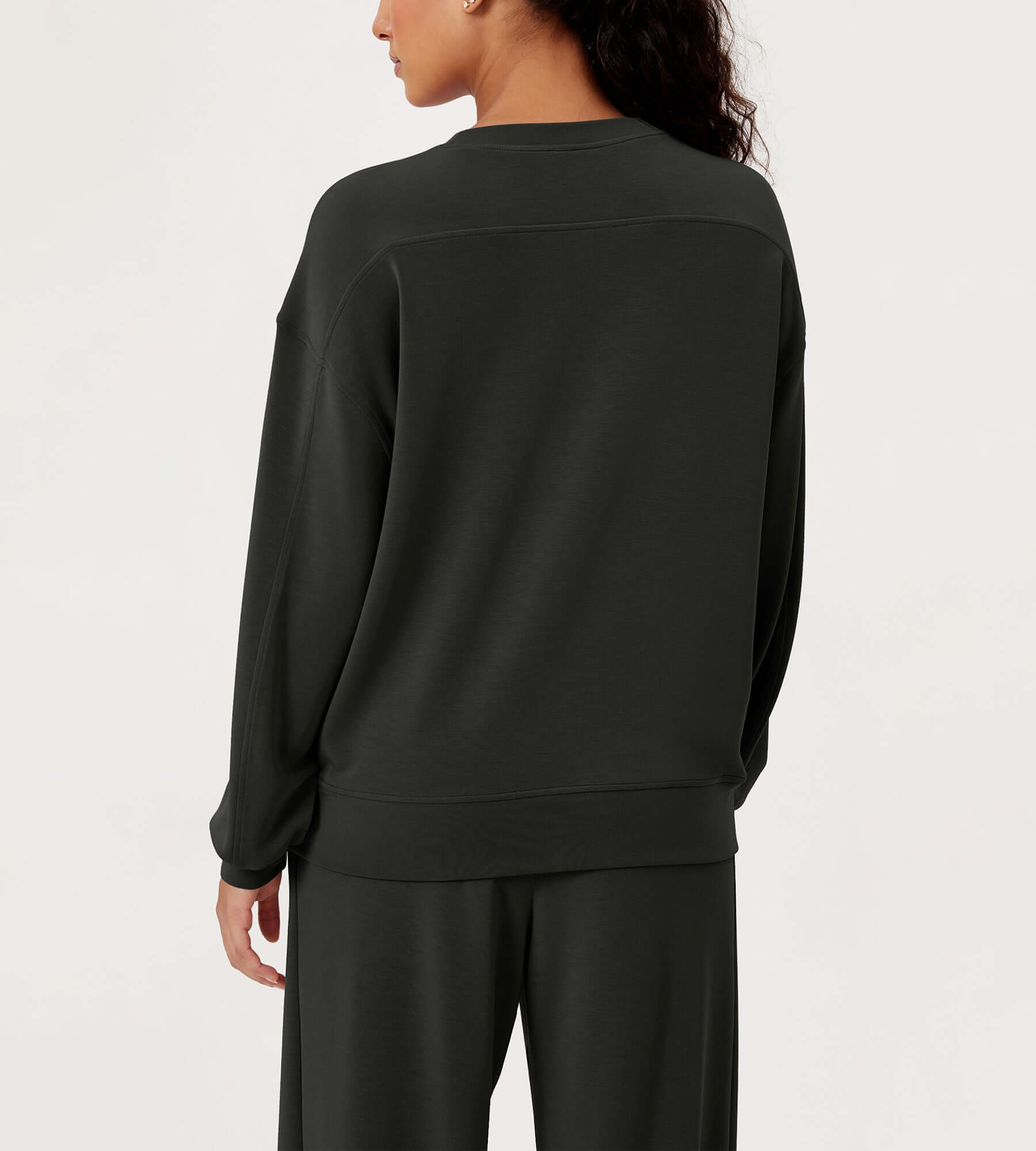 Modal Soft Oversized Crew Neck Sweatshirts - ododos