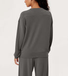 Modal Soft Oversized Crew Neck Sweatshirts - ododos