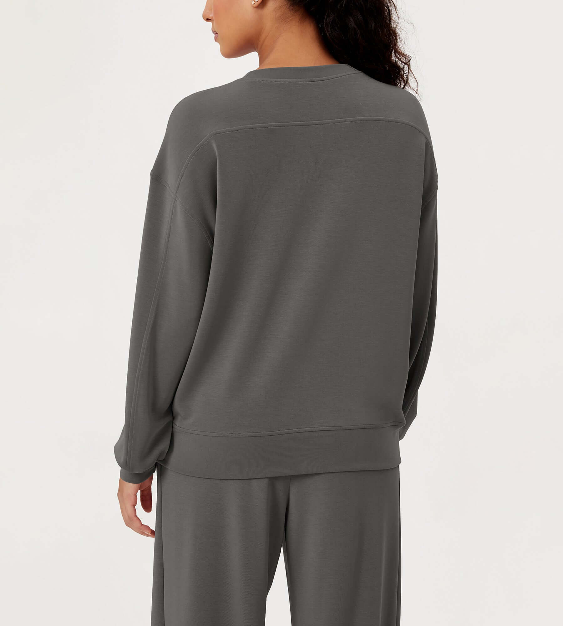 Modal Soft Oversized Crew Neck Sweatshirts - ododos