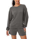 Modal Soft Oversized Crew Neck Sweatshirts - ododos