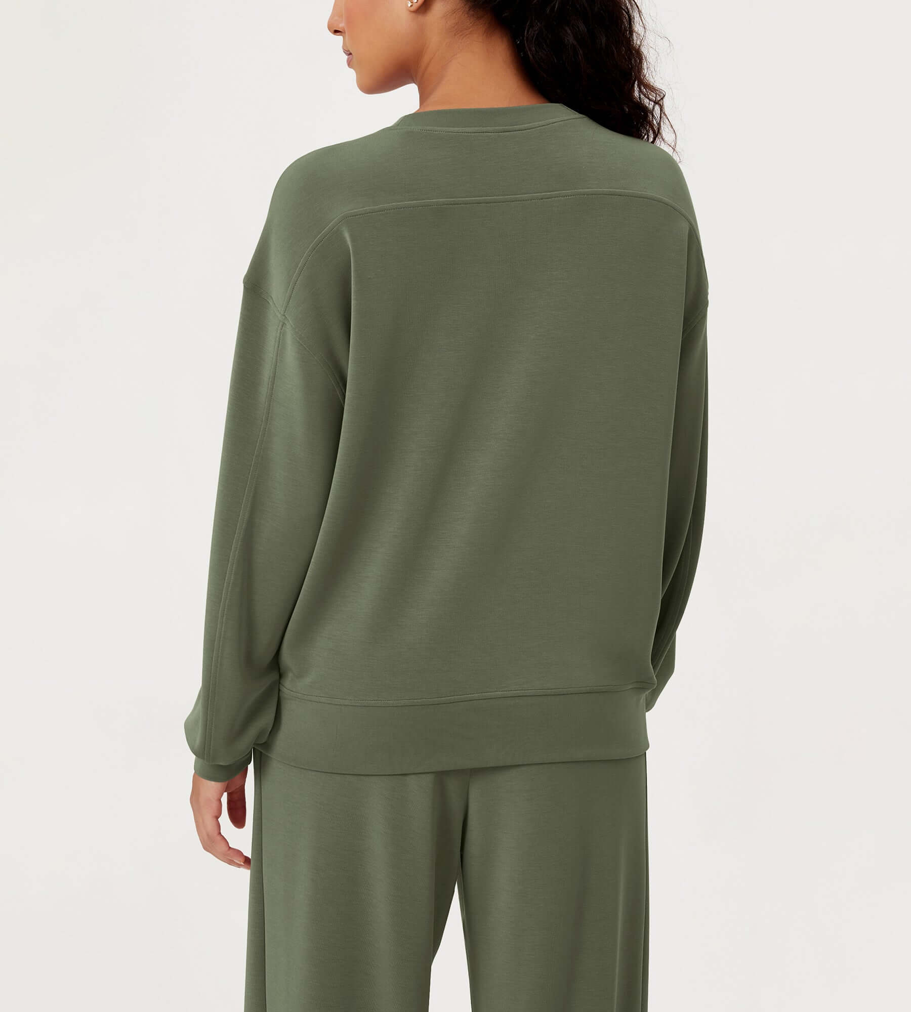 Modal Soft Oversized Crew Neck Sweatshirts - ododos