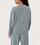 Modal Soft Oversized Crew Neck Sweatshirts - ododos