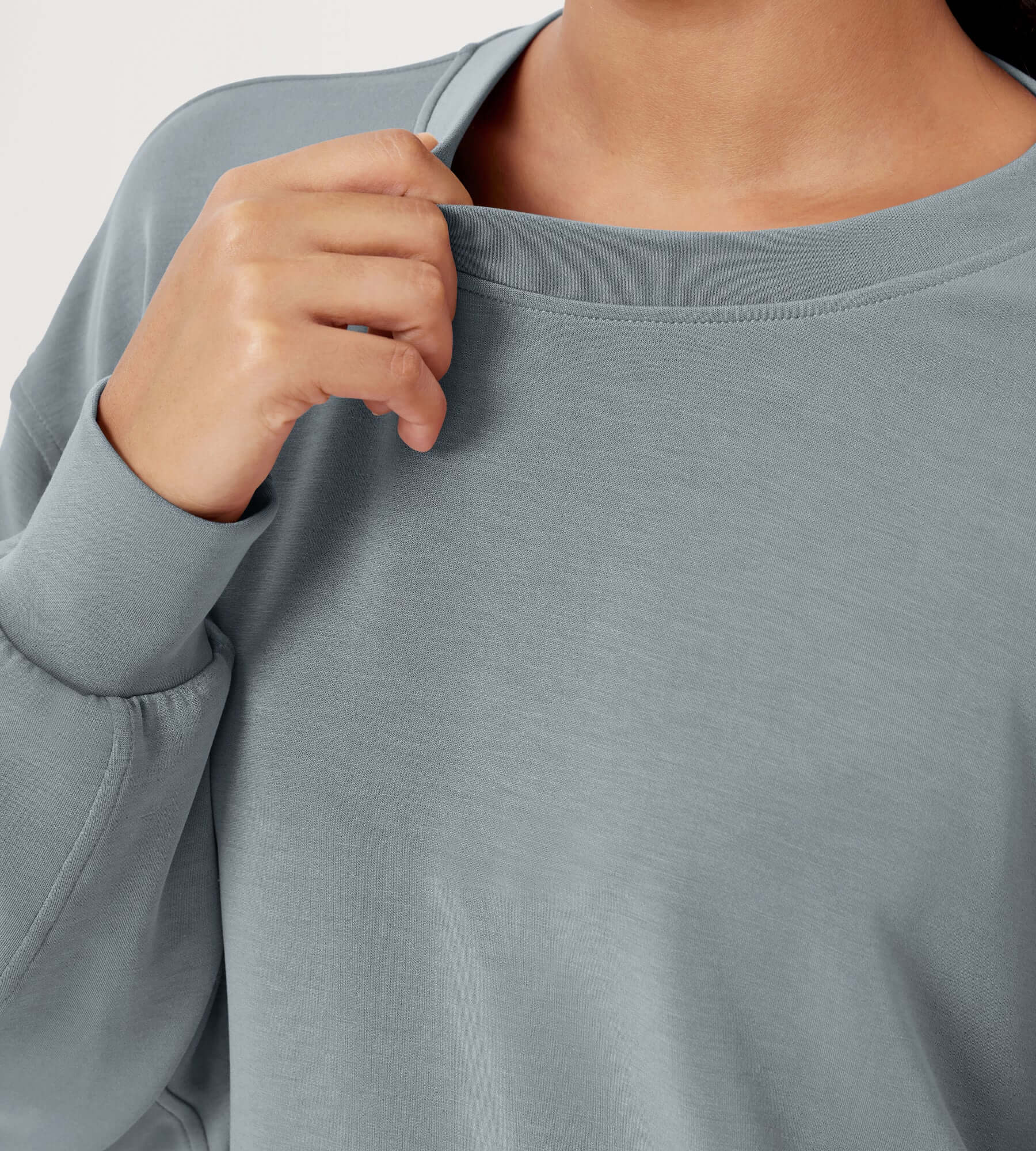 Modal Soft Oversized Crew Neck Sweatshirts - ododos