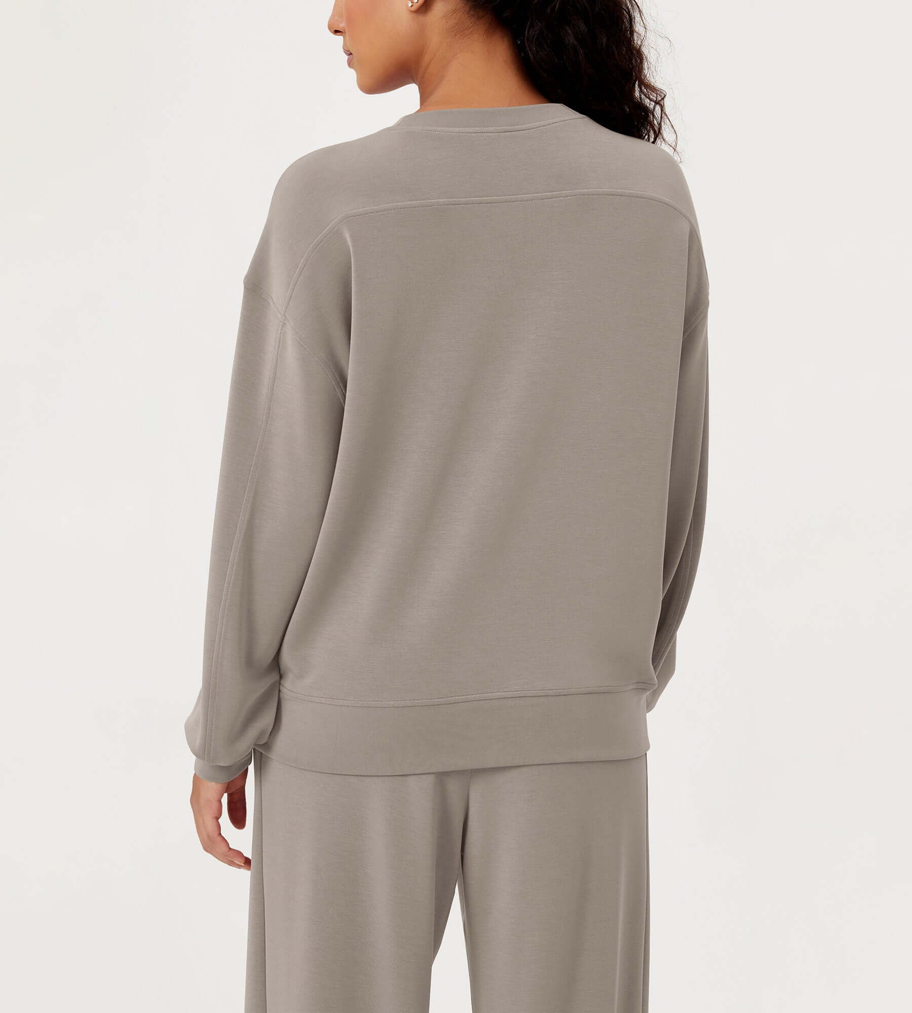 Modal Soft Oversized Crew Neck Sweatshirts - ododos