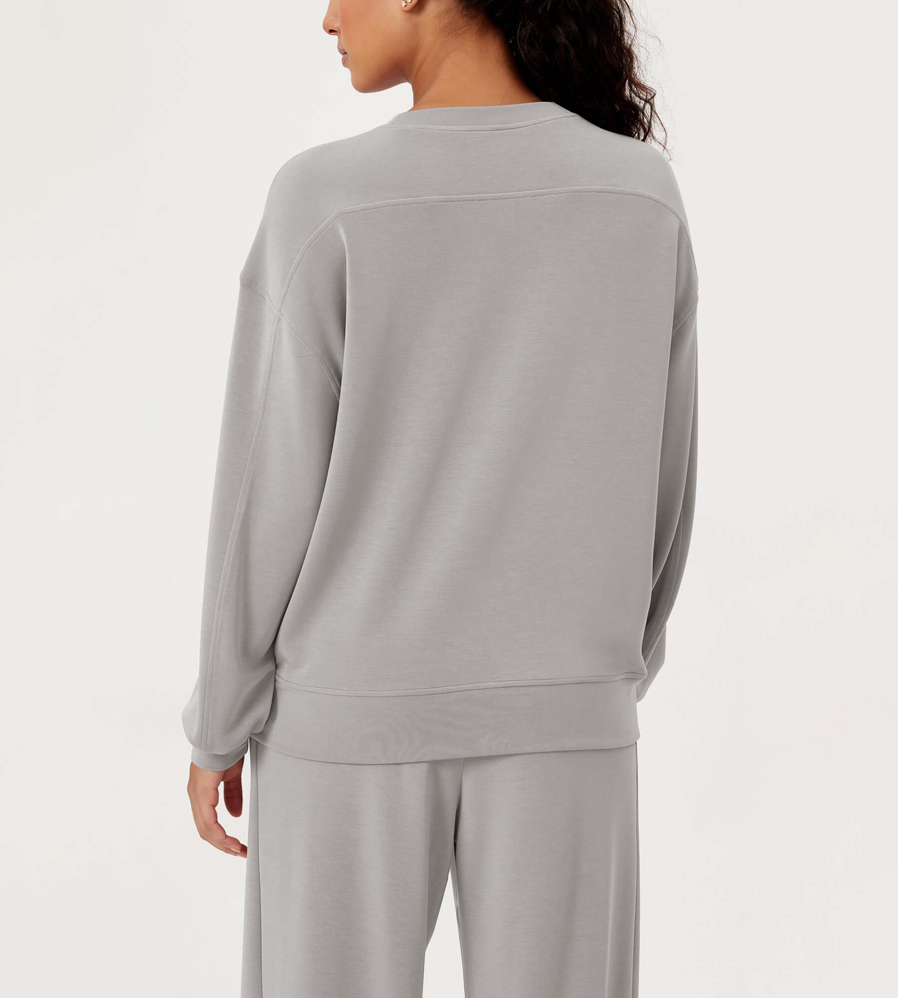 Modal Soft Oversized Crew Neck Sweatshirts - ododos