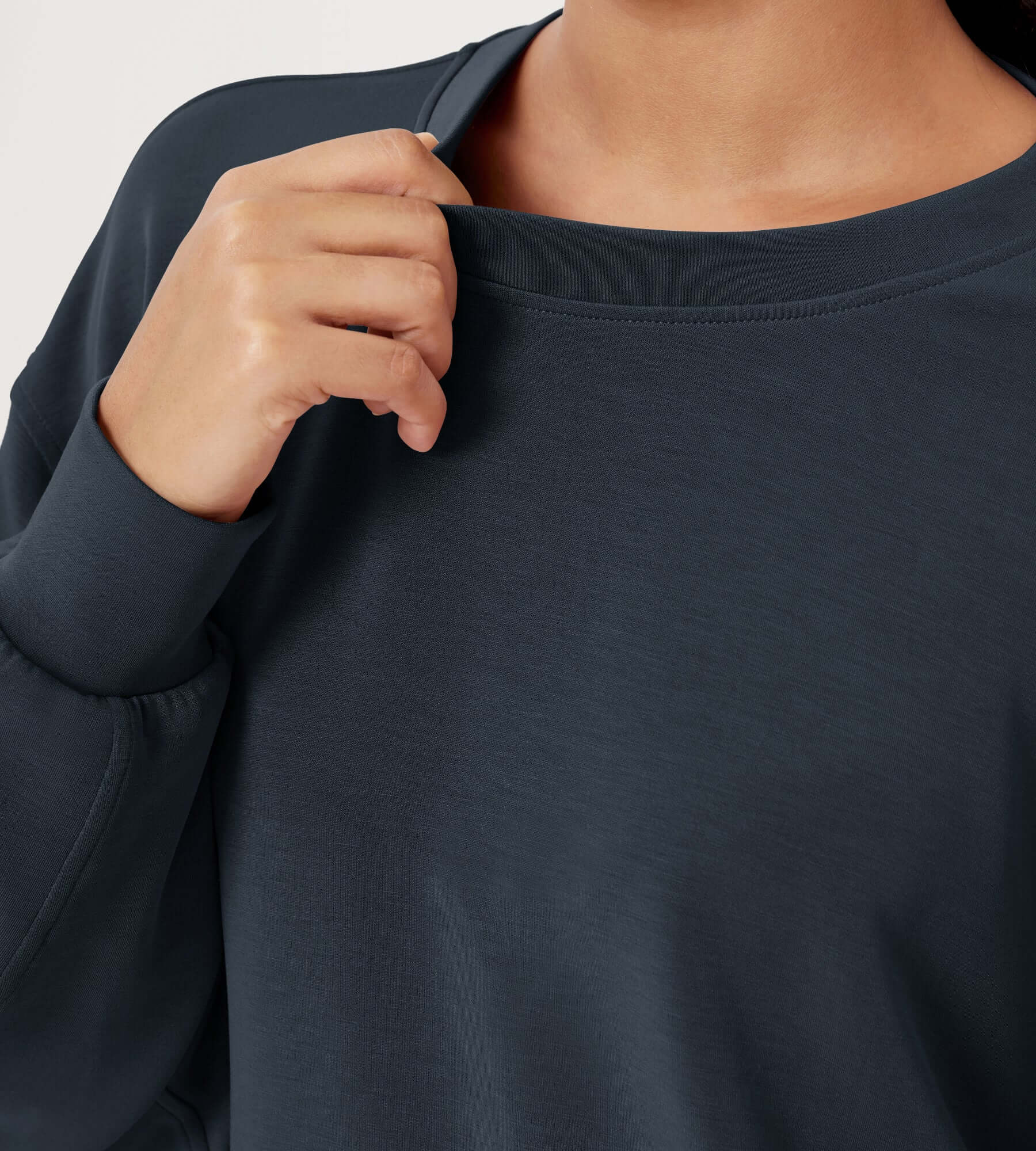 Modal Soft Oversized Crew Neck Sweatshirts - ododos