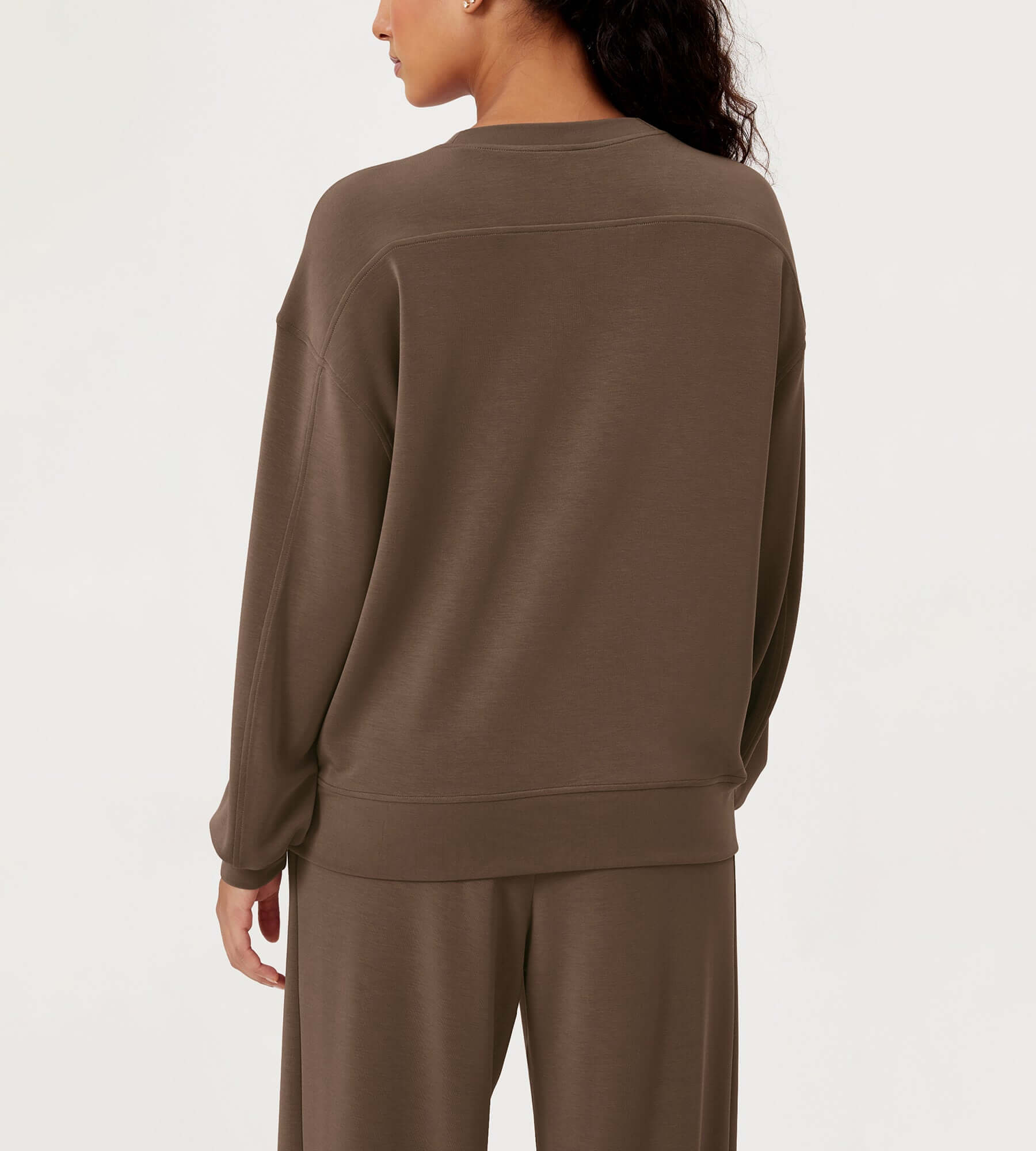 Modal Soft Oversized Crew Neck Sweatshirts - ododos