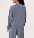 Modal Soft Oversized Crew Neck Sweatshirts - ododos