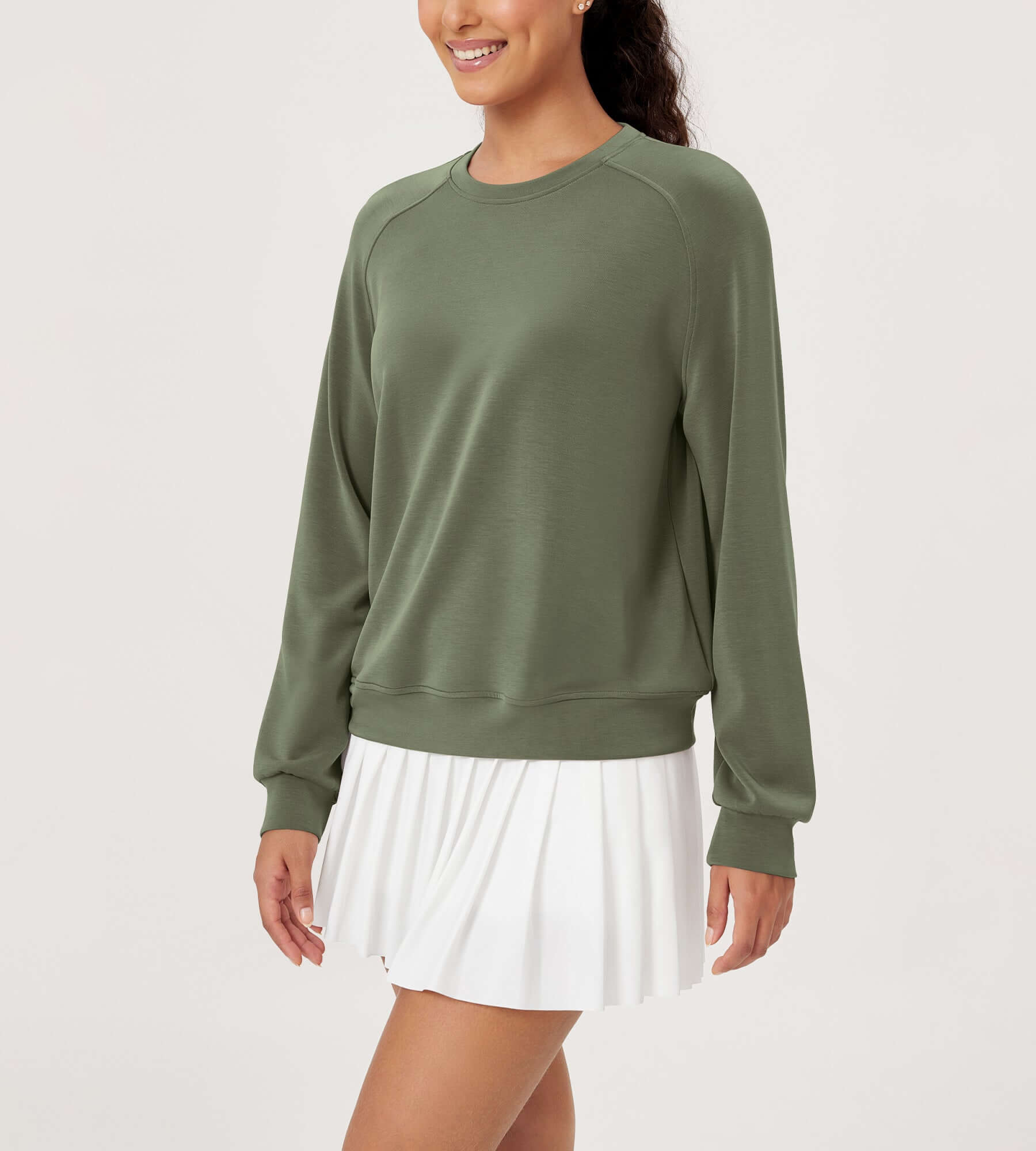 Modal Soft Raglan Long Sleeves Sweatshirts - ododos