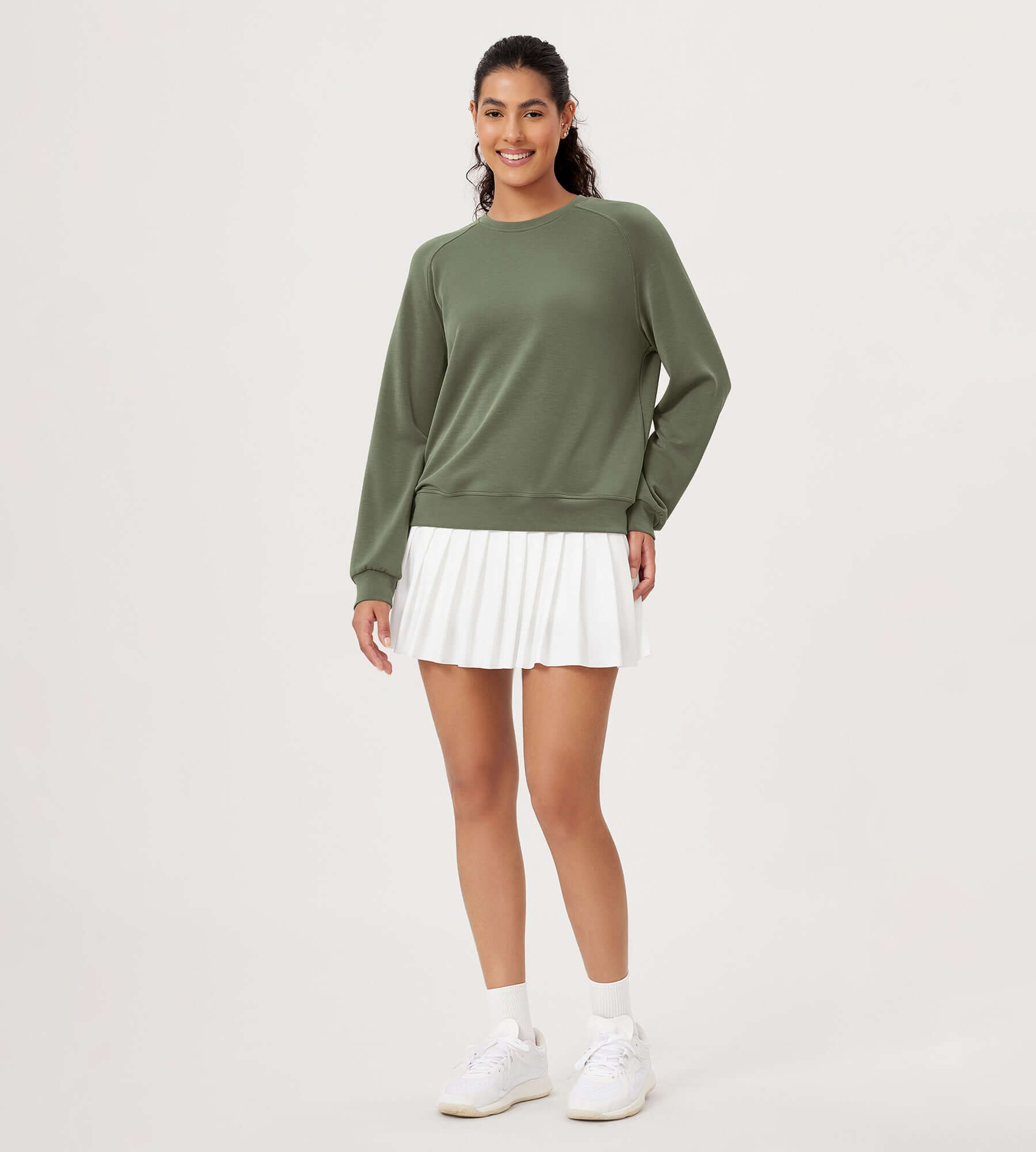 Modal Soft Raglan Long Sleeves Sweatshirts - ododos