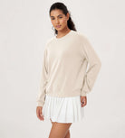 Modal Soft Raglan Long Sleeves Sweatshirts Ivory - ododos