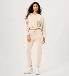 Modal Soft Cropped Long Sleeve Elastic Hem Sweatshirts - ododos