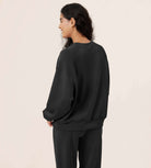 Modal Soft Oversized Raglan Crew Neck Relaxed Sweatshirts Pullover - ododos