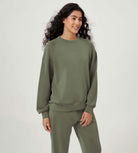 Modal Soft Oversized Raglan Crew Neck Relaxed Sweatshirts Pullover - ododos