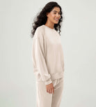 Modal Soft Oversized Raglan Crew Neck Relaxed Sweatshirts Pullover - ododos