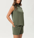 Modal Soft Casual Sleeveless Turtleneck Pullover Tops - ododos