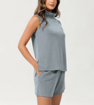 Modal Soft Casual Sleeveless Turtleneck Pullover Tops - ododos