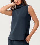 Modal Soft Casual Sleeveless Turtleneck Pullover Tops - ododos