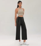 Modal Soft Wide Leg Cropped Casual Pants - ododos