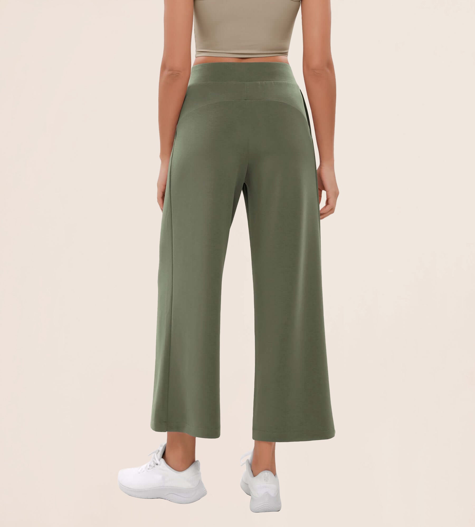 Modal Soft Wide Leg Cropped Casual Pants - ododos