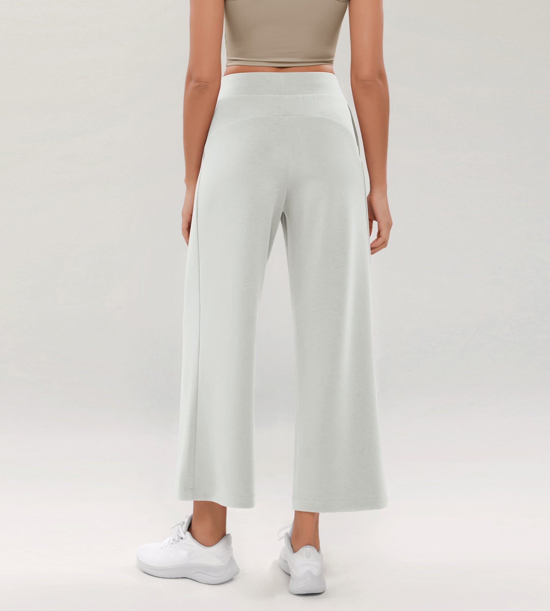 Modal Soft Wide Leg Cropped Casual Pants - ododos