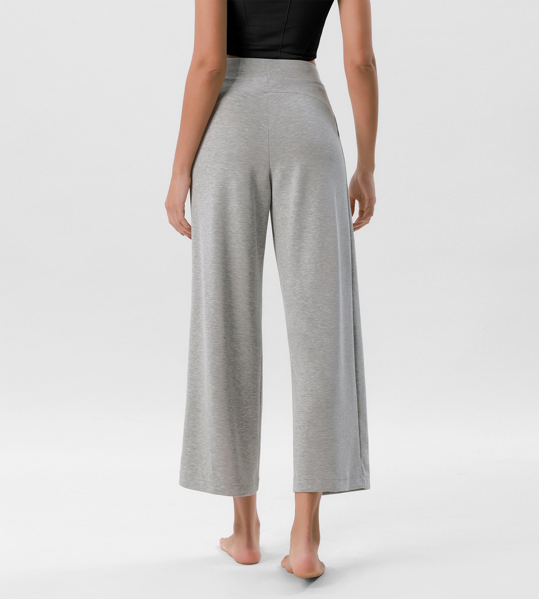 Modal Soft Wide Leg Cropped Casual Pants - ododos