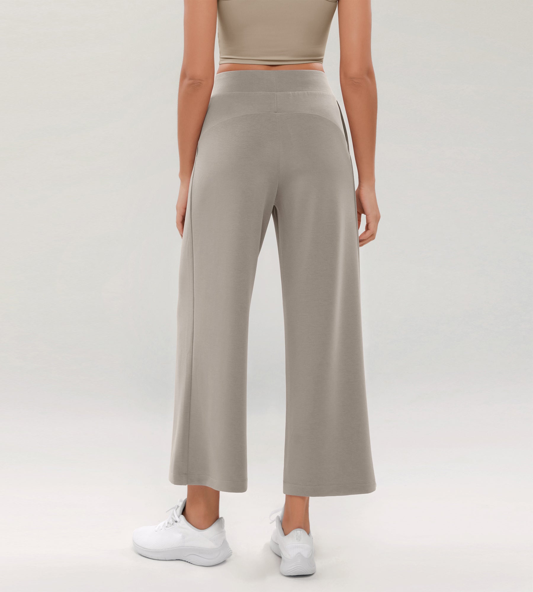 Modal Soft Wide Leg Cropped Casual Pants - ododos