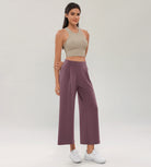 Modal Soft Wide Leg Cropped Casual Pants Tulipwood - ododos