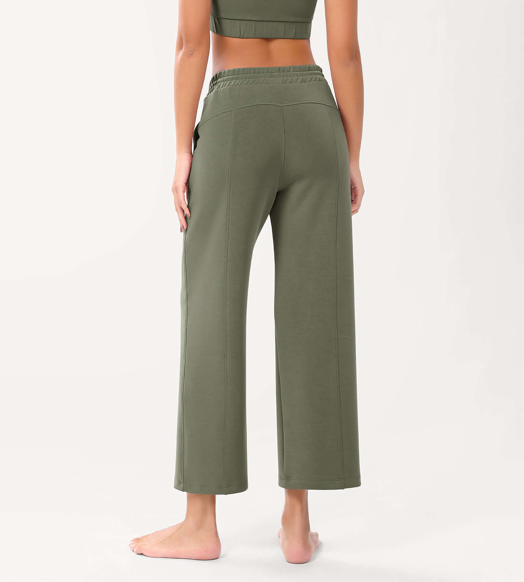 25 Adjustable Shockcord High Waist Casual Lounge Pants with Pockets - ododos