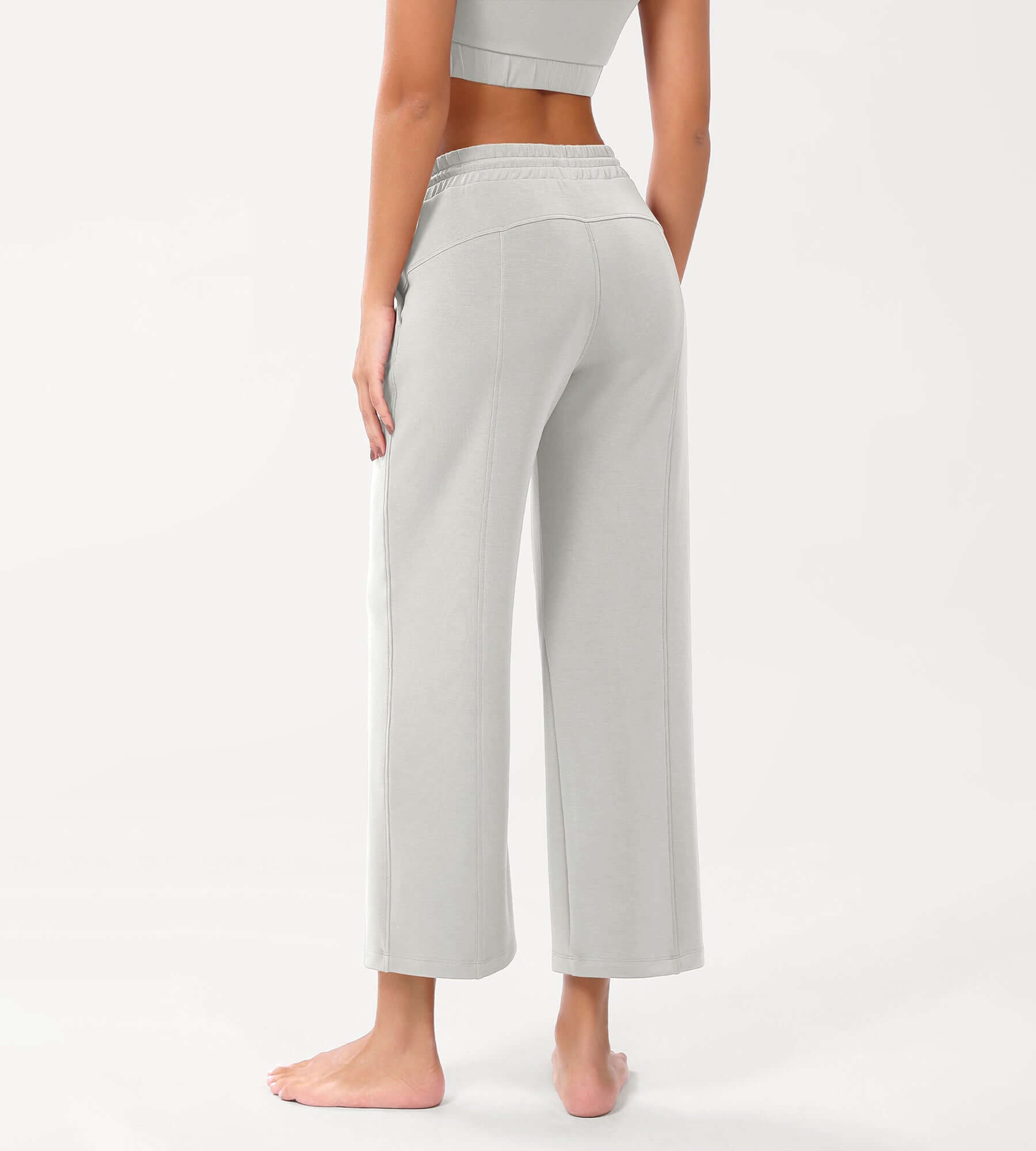 25 Adjustable Shockcord High Waist Casual Lounge Pants with Pockets - ododos