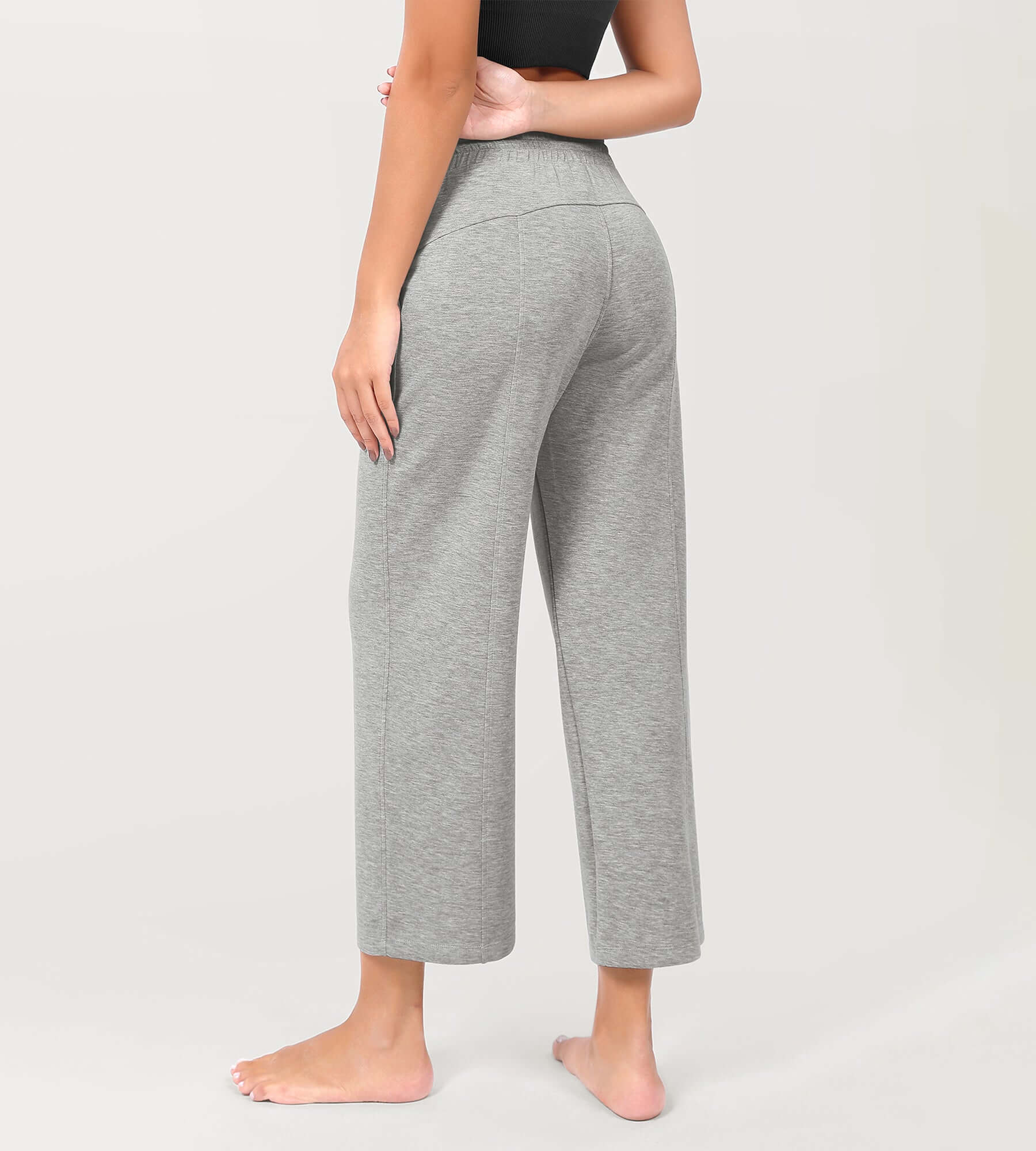 25 Adjustable Shockcord High Waist Casual Lounge Pants with Pockets - ododos