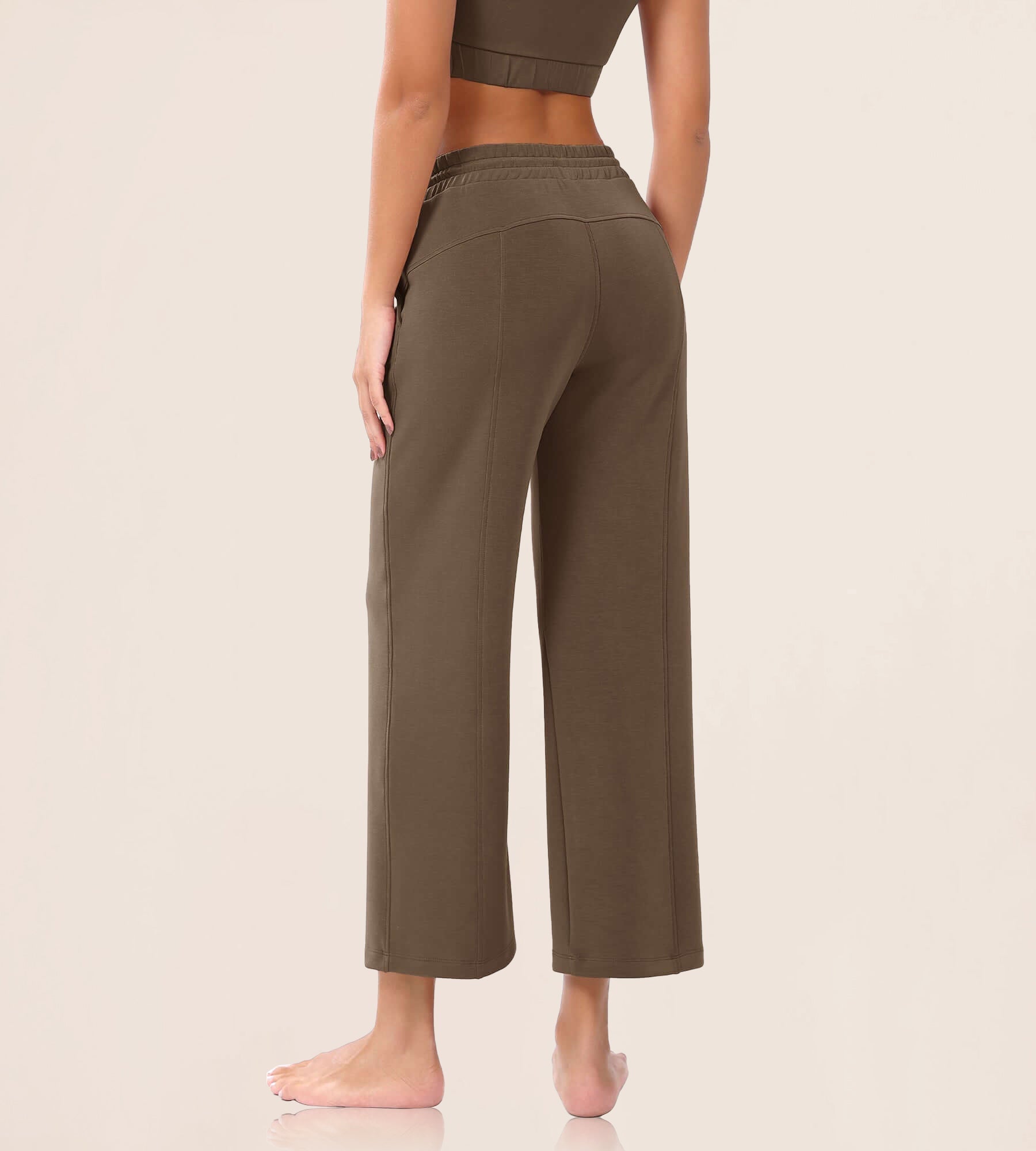 25 Adjustable Shockcord High Waist Casual Lounge Pants with Pockets - ododos