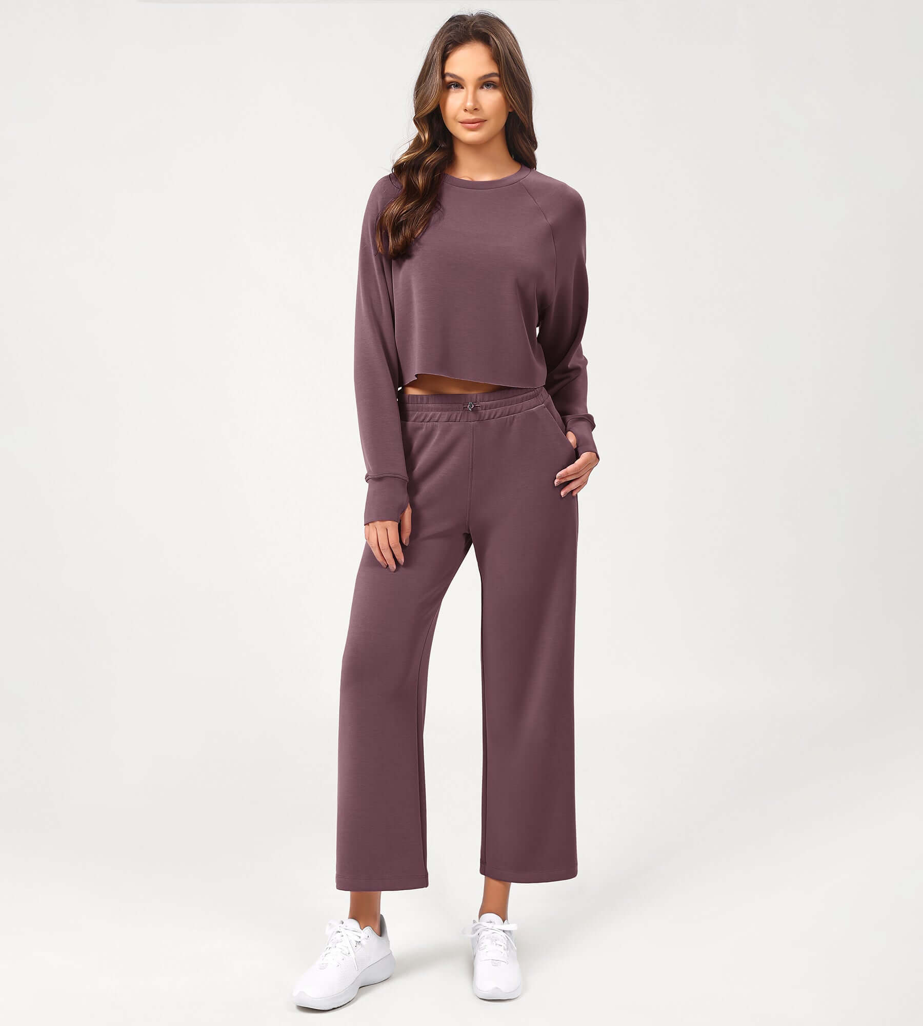 25 Adjustable Shockcord High Waist Casual Lounge Pants with Pockets - ododos