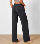 Women's Modal Soft Wide Leg Elastic High Waist Lounge Pants with Pockets - ododos