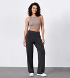 Women's Modal Soft Wide Leg Elastic High Waist Lounge Pants with Pockets - ododos