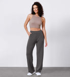 Women's Modal Soft Wide Leg Elastic High Waist Lounge Pants with Pockets - ododos