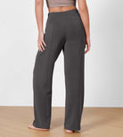 Women's Modal Soft Wide Leg Elastic High Waist Lounge Pants with Pockets - ododos