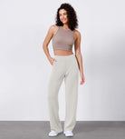 Women's Modal Soft Wide Leg Elastic High Waist Lounge Pants with Pockets - ododos