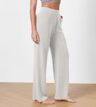 Women's Modal Soft Wide Leg Elastic High Waist Lounge Pants with Pockets - ododos