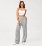 Women's Modal Soft Wide Leg Elastic High Waist Lounge Pants with Pockets - ododos