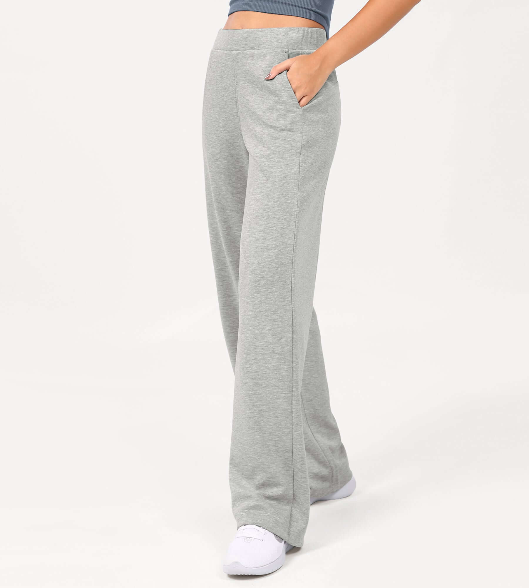 Women's Modal Soft Wide Leg Elastic High Waist Lounge Pants with Pockets - ododos