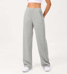 Women's Modal Soft Wide Leg Elastic High Waist Lounge Pants with Pockets - ododos