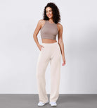 Women's Modal Soft Wide Leg Elastic High Waist Lounge Pants with Pockets - ododos