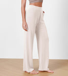 Women's Modal Soft Wide Leg Elastic High Waist Lounge Pants with Pockets - ododos