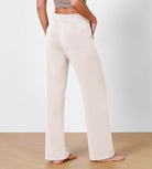 Women's Modal Soft Wide Leg Elastic High Waist Lounge Pants with Pockets - ododos