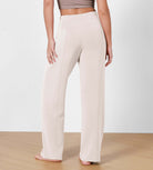 Women's Modal Soft Wide Leg Elastic High Waist Lounge Pants with Pockets - ododos